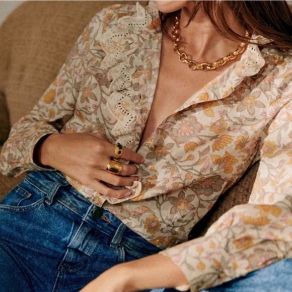 Sezane Chlo Shirt Jardin Céleste , Size 36 - Picture 2 of 9